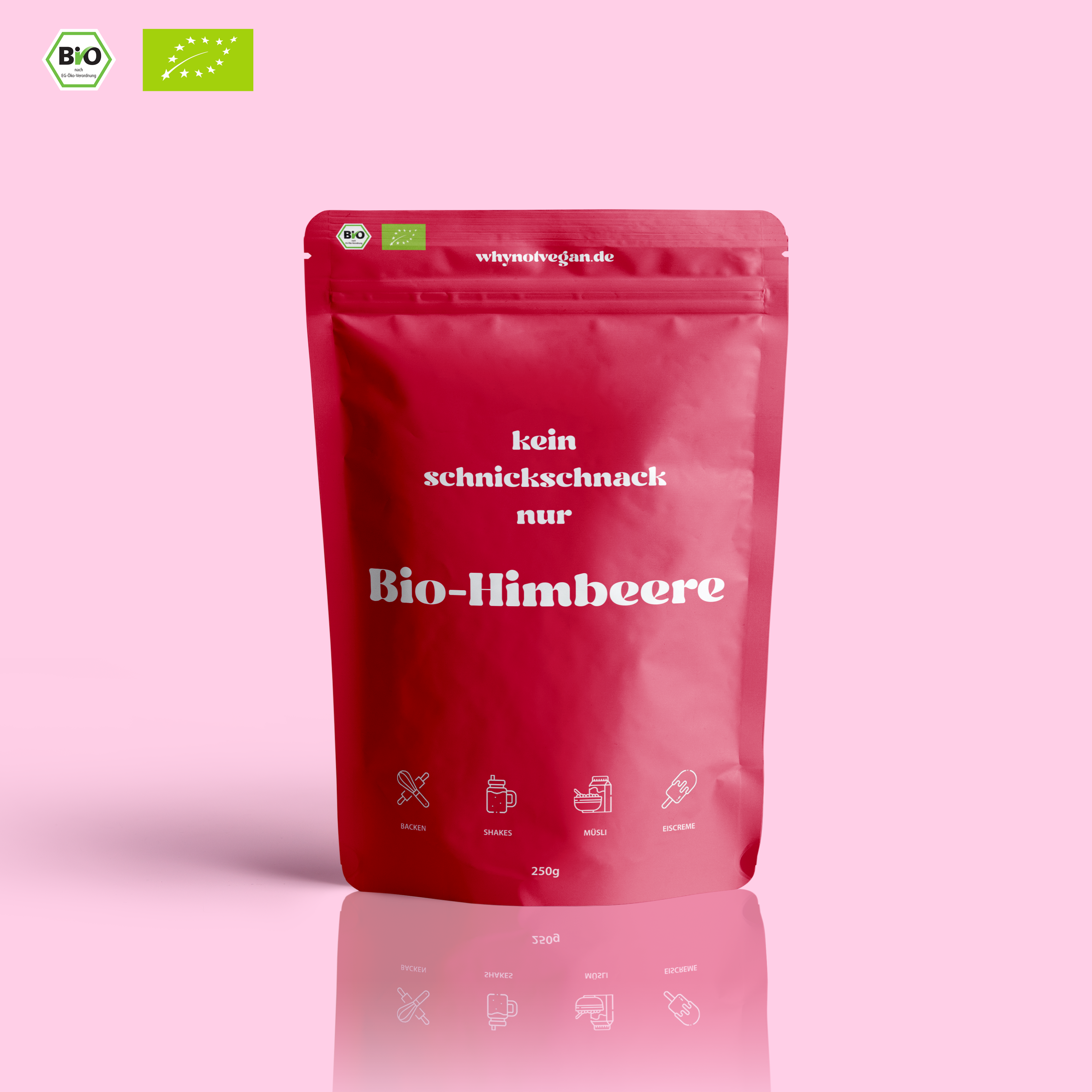Bio Himbeerpulver gefriergetrocknet – 100 % Himbeeren, fruchtig-sauer, fein gemahlenes Pulver als natürliches Superfood für Smoothies, Joghurt und Backen“