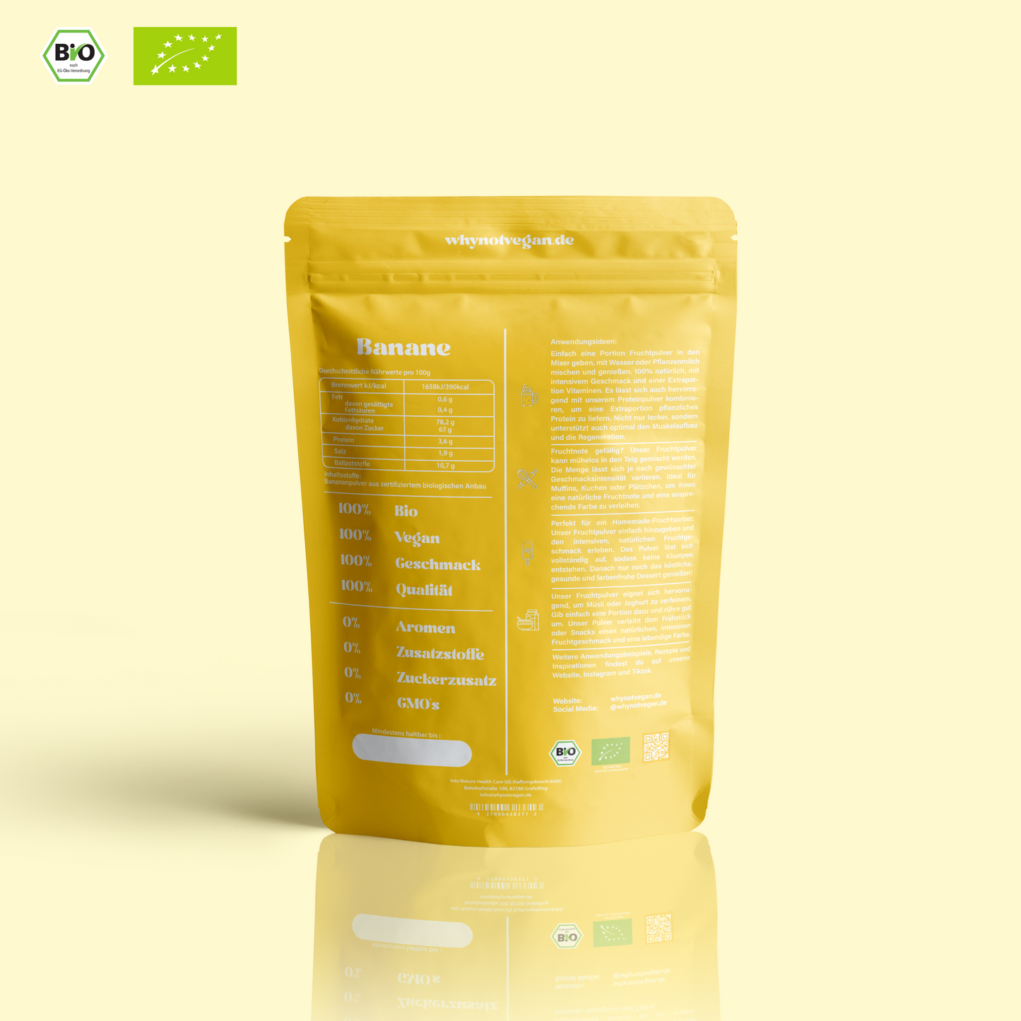 Bio-Bananenpulver gefriergetrocknet / 250g
