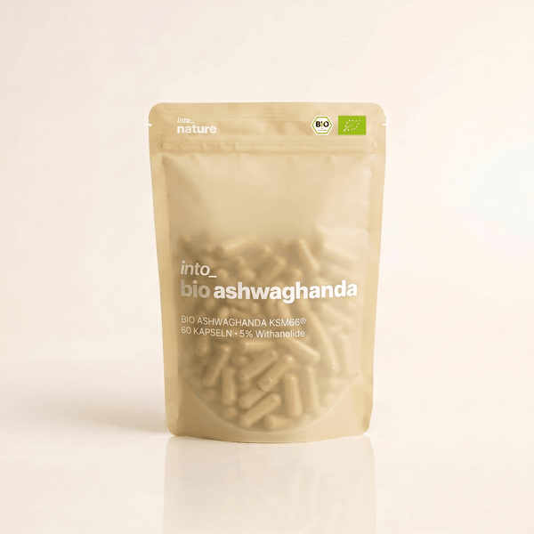 Verpackung der Into Nature Bio Ashwagandha KSM-66 Kapseln