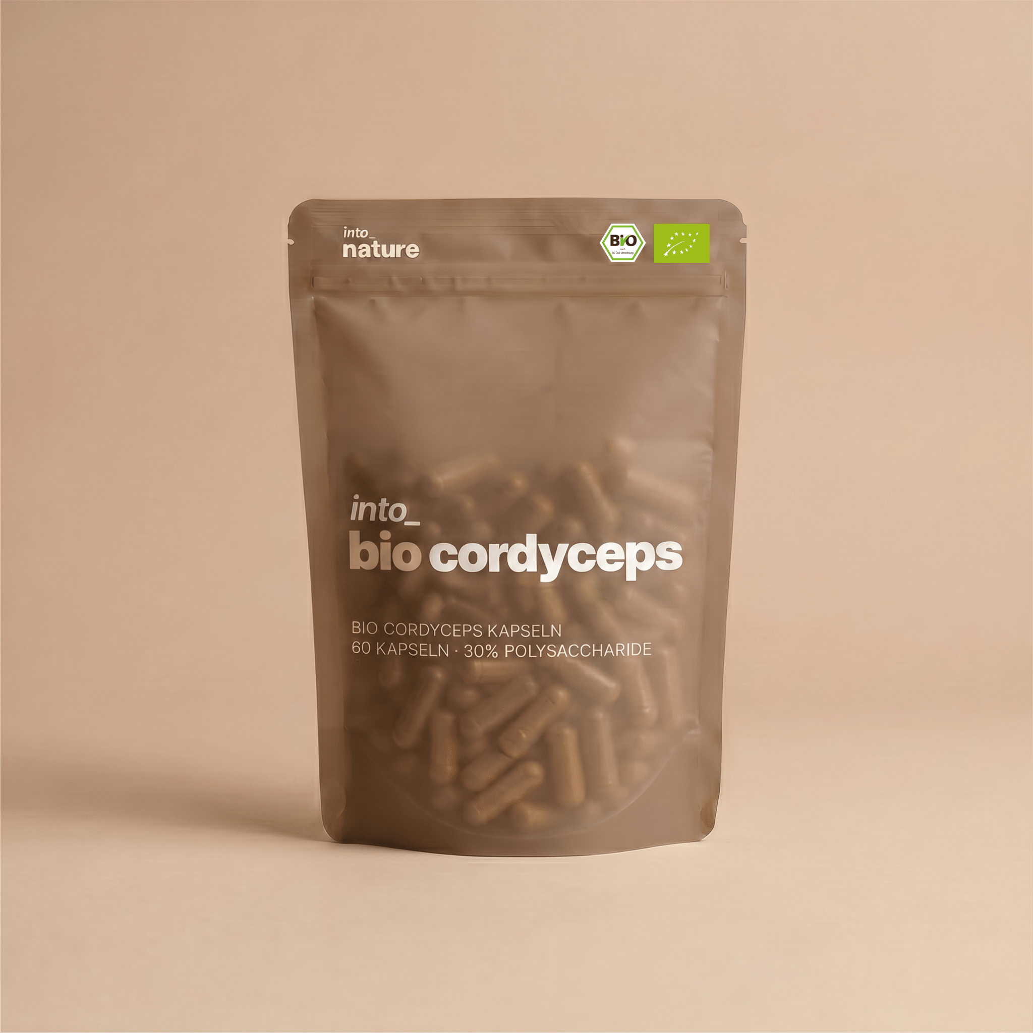 Into Nature Bio-Cordyceps-Extrakt in einer Packung mit 60 Kapseln