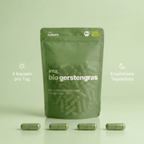 Einnahmeempfehlung: 4 Bio Gerstengras Kapseln als Tagesdosis