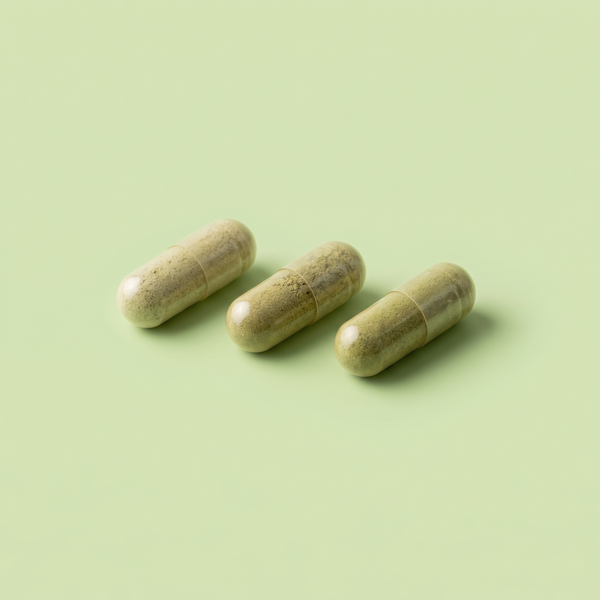 Drei vegane Bio Triphala Kapseln als einfache Alternative zu Pulver