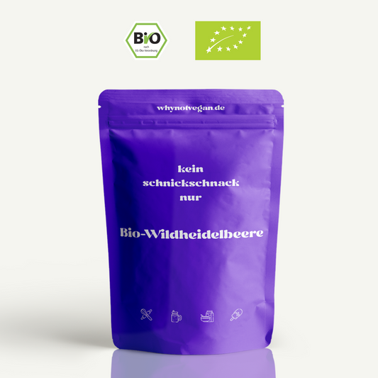 Bio-Wildheidelbeerpulver, gefriergetrocknet, aus zertifizierter Wildsammlung in Schweden. Perfekt für Smoothies, Bowls und Desserts.